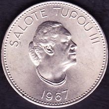 1967 Tonga 20 Seniti Coin