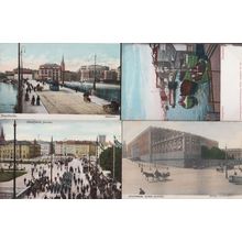 Stockholm 4x Antique Rare Norrbro Vasabron Kungl Slottet Stadsgarden Postcard s