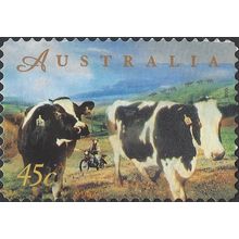 AUSTRALIA, MAMMAL, Dairy Cows, agriculture, blue 1998, 45c