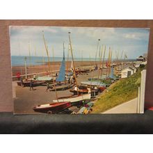 SAILING CLUB & BEACH, HUNSTANTON, Norfolk. used vintage postcard 1969 pm #