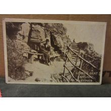 LOVERS SEAT, FAIRLIGHT, HASTINGS, SUSSEX. unused antique postcard RP /