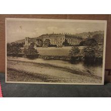 from the river, CHATSWORTH HOUSE, DERBYSHIRE unused postcard by Valentine =