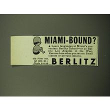 1950 Berlitz School of Language Ad - Miami-Bound?