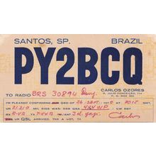 Santos Brazil 1970s QSL Radio Card