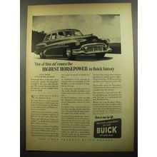 1952 Buick Roadmaster Car Ad - Out of thin air comes the highest horsepower