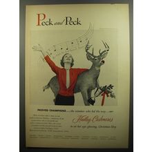 1952 Peck and Peck Hadley Cashmeres Ad - Proved champions.. the reindeer