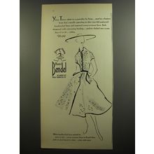 1952 Henri Bendel Young-Timers Dress Ad - admit to a partiality for Linen