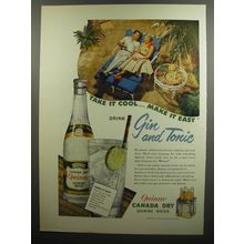 1952 Canada Dry Quinac Quinine Water Ad - Take it cool.. make it easy drink Gin