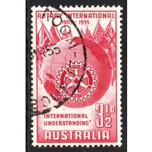 AUSTRALIA 1955: 50th ANNIVERSARY ROTARY INTERNATIONAL - 3½d USED (G4)