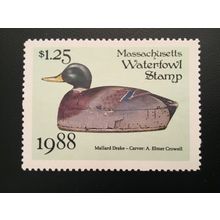 ICOLLECTZONE US Massachusetts 1988 MA15 Duck Stamp VF NH