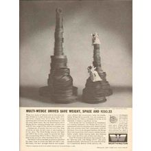 worthington corp 1962 multi-wedge drives save weight space vintage ad