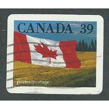 CAN 1989 39c (S/A) 'CANADIAN FLAG AND PRAIRIE'(IMPERFED) FINE USED (EBID41-616)