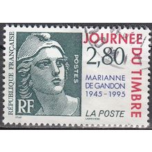 France 1995 Michel 3076C O Cote (2008) 2.50 € Journée du timbre Marianne Gandon