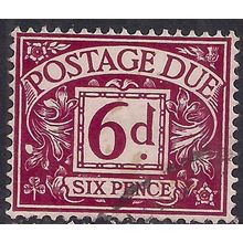 GB 1968 - 69 QE2 6d Purple Postage Due used No Wmk SG D73 (529 )