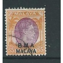 malaya malaysia mnh B.M.A. malaya used sg18 sg 18 $5