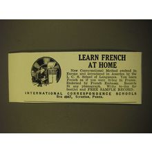 1924 International Correspondence Schools Ad - Learn French at Home