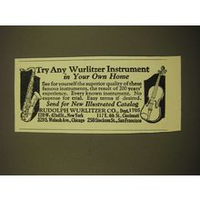 1924 Wurlitzer Instruments Ad - Try any Wurlitzer Instrument in your own home