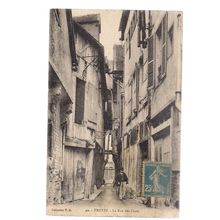 LA RUE DES CHATS, TROYES, FRANCE used antique postcard 1920 postmark