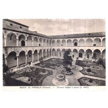 CHIOSTRO DOPPIO E POZZO, BADIA DI PRAGLIA, ITALY unused vintage postcard =