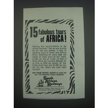 1957 South African Railways Ad - 15 fabulous tours of Africa