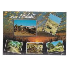 camping, multiview, ILE DE-RE, FRANCE unused vintage postcard =