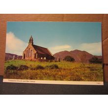 TROSSACHS CHURCH AND BEN VENUE, SCOTLAND unused postcard by e t w Dennis =