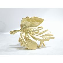 Medium size gold textured metal leaf hair claw clip jaw clip