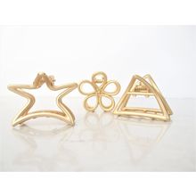 Medium/small gold metal star flower or triangle hair claw clip