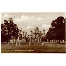 St Johns College Cambridge Tennis Courts Antique Postcard