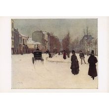 Norbert Goeneutte The Boulevard De Clichy Under Snow Painting Postcard