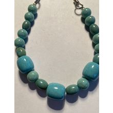 Turquoise and Magnesite Beaded Necklace #3334-18"
