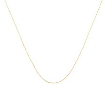 Solid 10K Yellow Gold 0.5mm Slim and Dainty Unisex 18" Rope Chain Necklace
