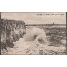 Rough Sea and Fort Cliff, Margate, Kent, c.1910 - Valentine's Postcard