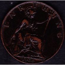 1900 Great Britain 1 Farthing Coin