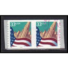 Used 3281c 33c U.S. Flag Over City Very Fine CNP Left 3433 PA2085