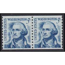 1304C 5c George Washington Fine MNH Dry Gum Pair V4619