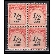 J88 1/2c Postage Due Fine MNH Blk/4 O7052