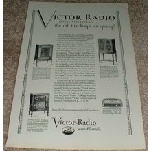 1929 Victor Radio Ad, RE-45, R-52, R-32 NICE!