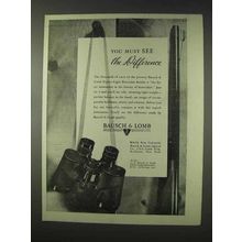 1947 Bausch & Lomb Binocular Ad - See The Difference