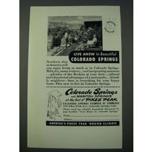 1948 Colorado Springs Tourism Ad - Live Anew