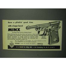 1954 Beretta Minx Pistol Ad - A Plinkin' Good Time