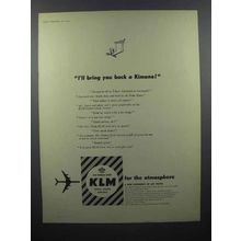 1959 KLM Airlines Ad - I'll Bring You Back a Kimono