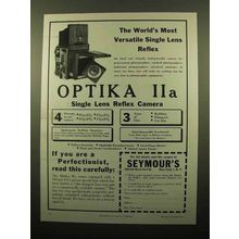 1959 Optika IIa Camera Ad - The Most Versatile