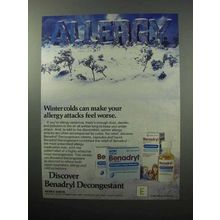 1987 Benadryl Decongestant Ad - Winter Colds