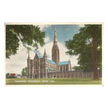 SALISBURY CATHEDRAL FROM THE S.W., WILTSHIRE used postcard 1965 =
