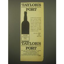 1965 Taylor's Vintage Reserve Port Advertisement