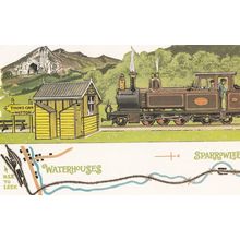 Leek & Manifold Valley Light Railway Train at Waterhouses Station Postcard
