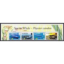 St. Helena WWF Sperm Whale Strip of 4v with Latin Name 2002 MNH SG#872-875