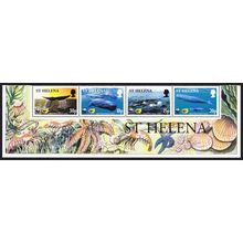 St. Helena WWF Sperm Whale Strip of 4v Territory Name 2002 MNH SG#872-875