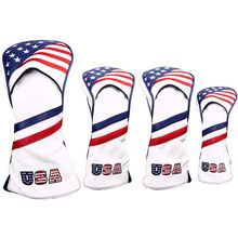 4Pcs/Set 1 3 5 UT Golf Head Covers USA Stars and Stripes Driver Fairway Wood Hyb
